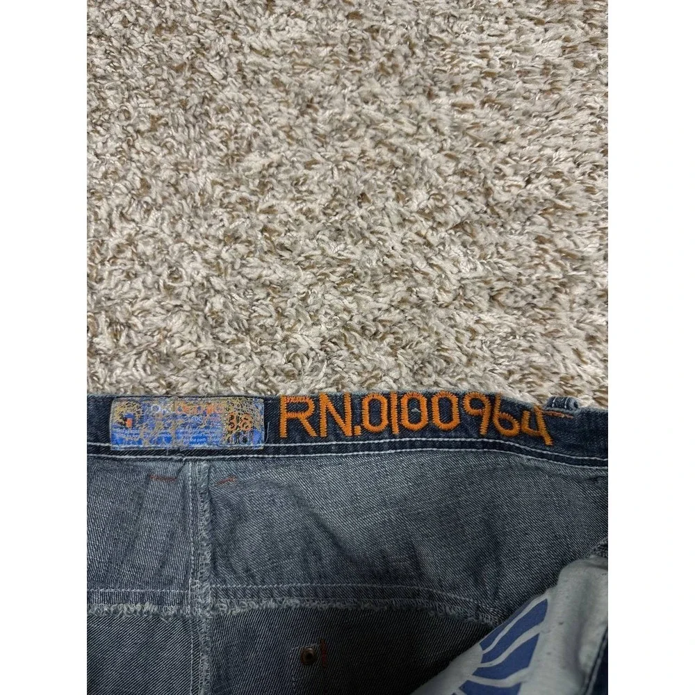 Akademiks Baggy Jeans Y2K Hip Hop Streetwear Skate Denim Checkered Panel Mens 38